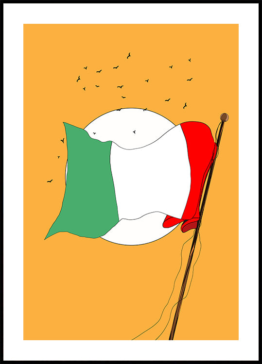 Italian Flag Waving Poster