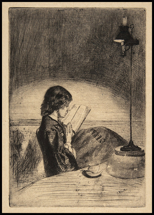James Mc Neill Whistler-Reading by Lamplight Poster