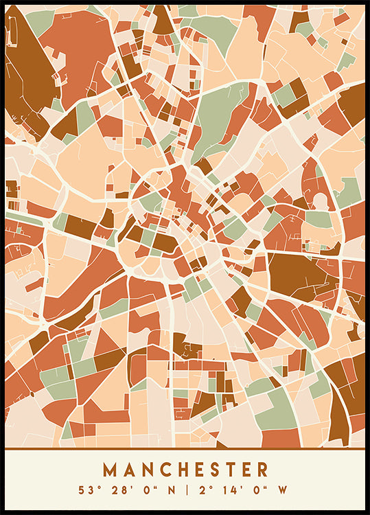 Black Maps Earth Tones 45 Poster