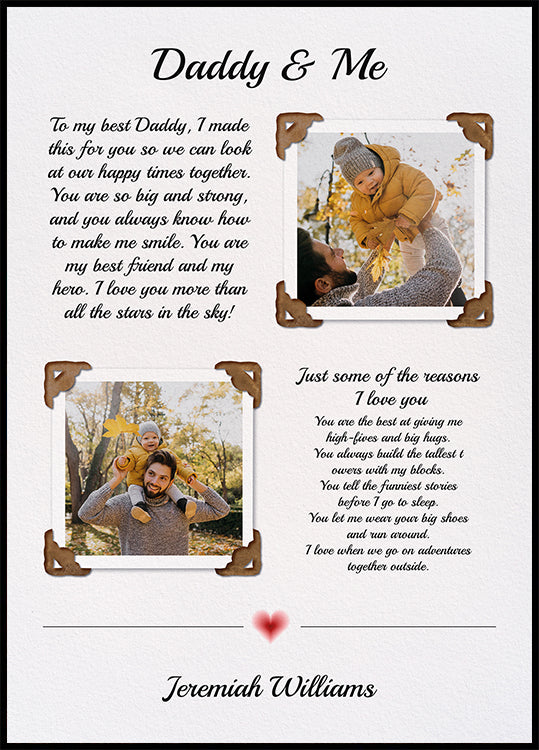 Daddy Photo Personal Poster