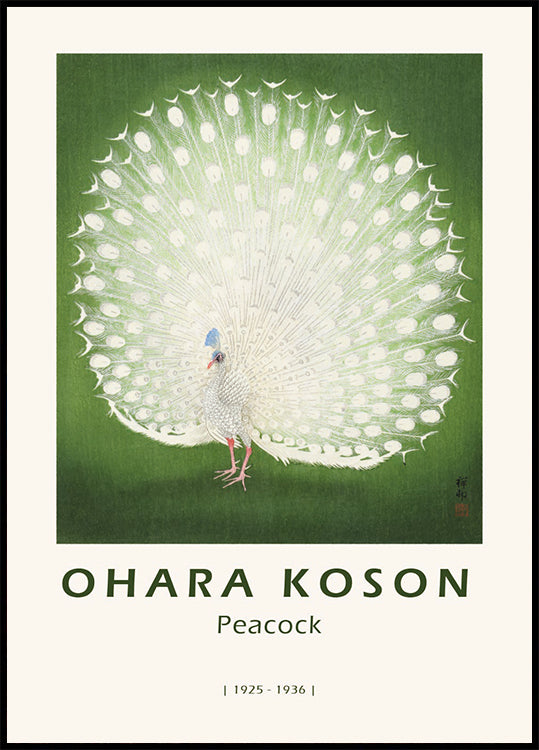 Peacock, Japanese White Peafowl Poster