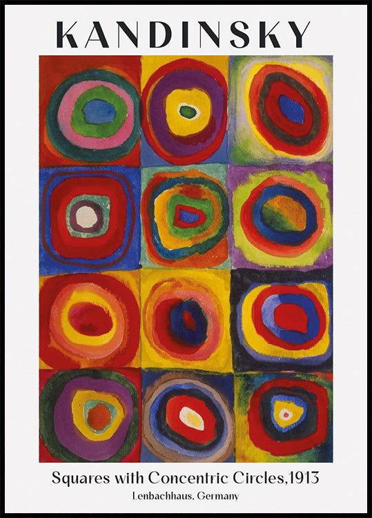 Squares with Concentric Circles, 1913, Wassily Kandinsky Poster