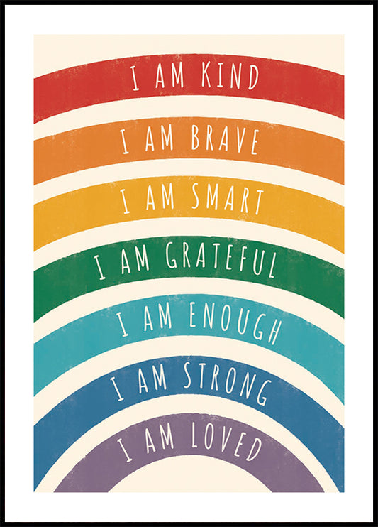 Rainbow Affirmations Poster