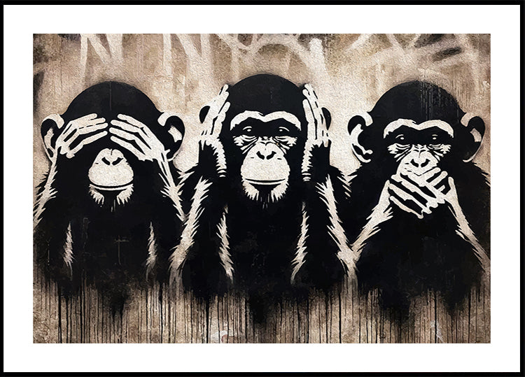 Three Wize Monkeys Poster