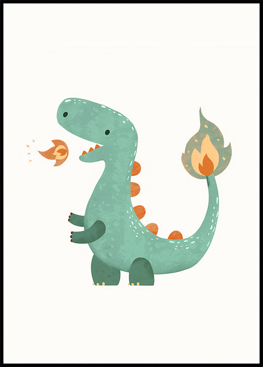 Fire Dino Poster