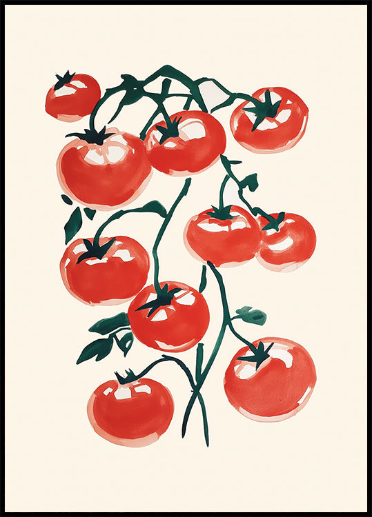Red Tomatoes on Vine Poster