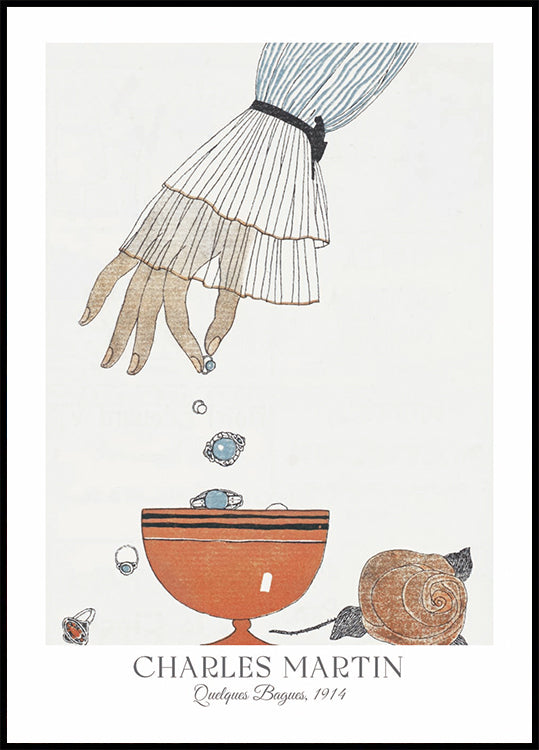 Quelques Bagues, Jewelry Illustration Charles Martin Poster