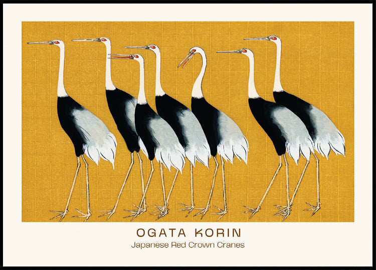 Japanese Red Crown Cranes, Ogata Korin Poster
