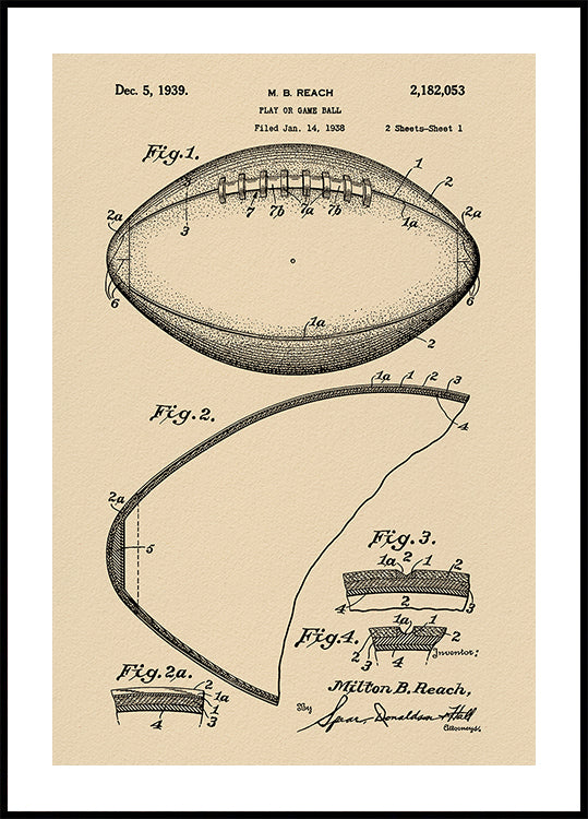 Football Patent 1938 Poster