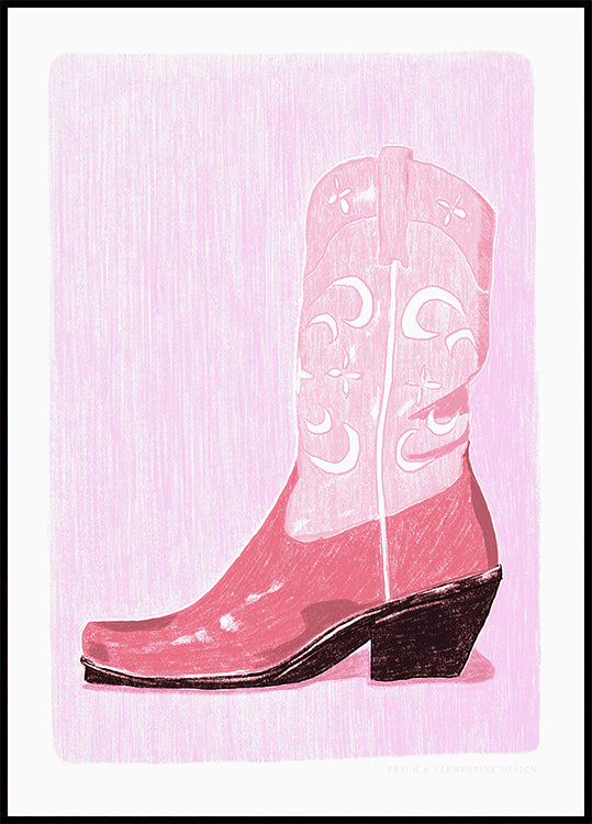 Pink Cowboy Boots Poster