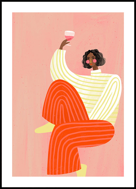 The Woman With The Glass of Wine Poster