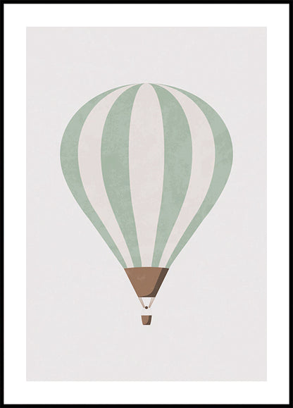 Green Hot Air Balloon Poster