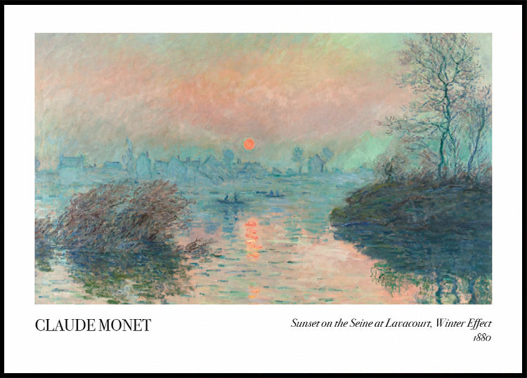 Sunset on the Seine at Lavacourt, Winter Effect Poster