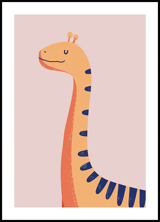 Orange Dinosaur Poster