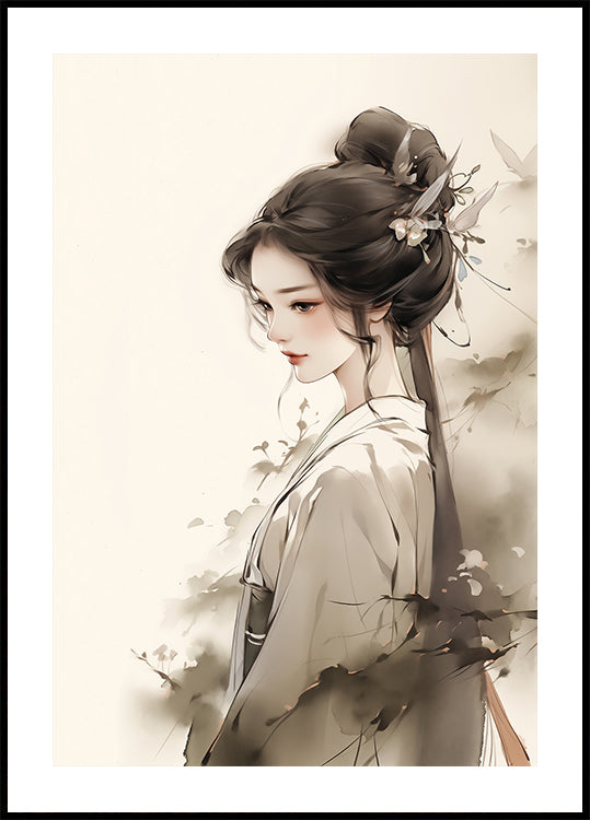 Elegant Ink Woman Poster