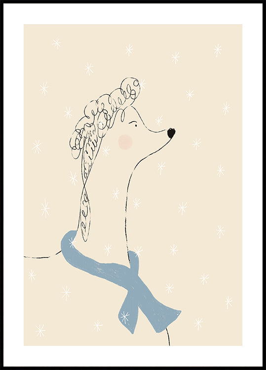 Poodle in the Snow Poster