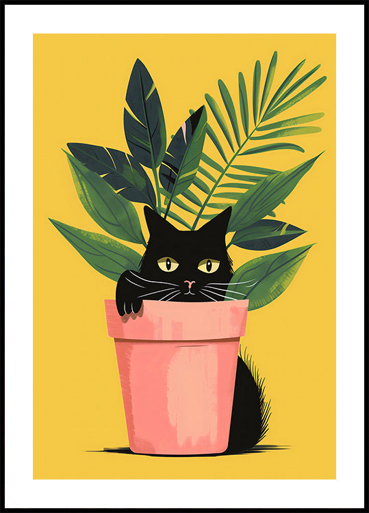 Cat In the Plant Poster