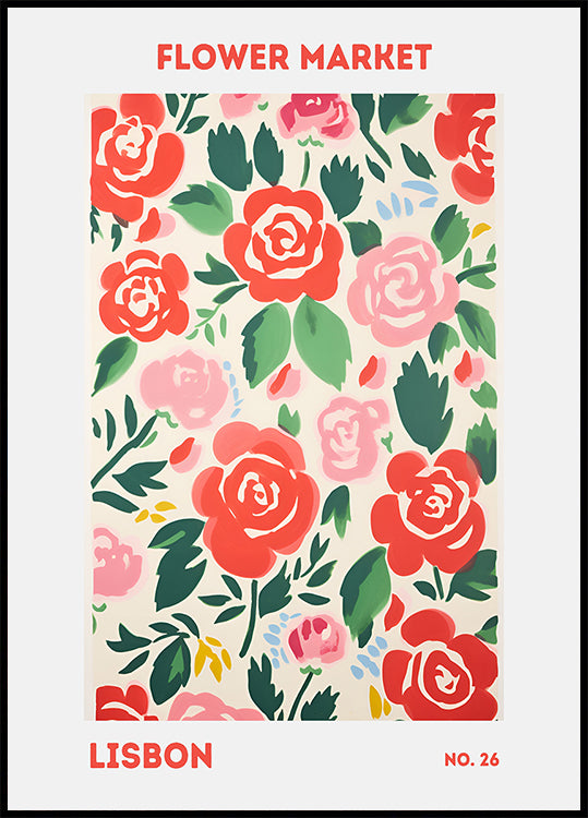 Flower Market Lisbon Poster
