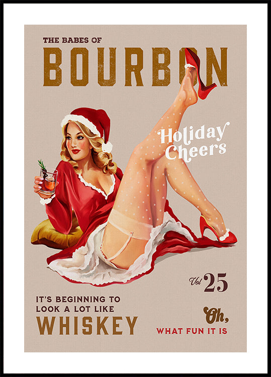 Babes of Bourbon Vol 25 Holiday Cheer Christmas Pinup Poster