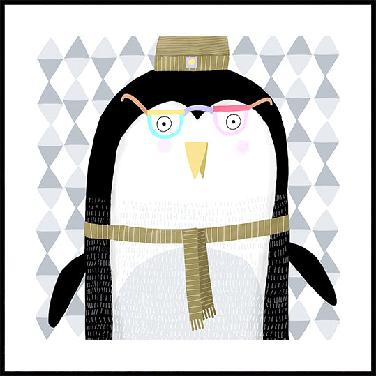 Cute Penguin With Wooly Hat By Artist Carla Daly Poster