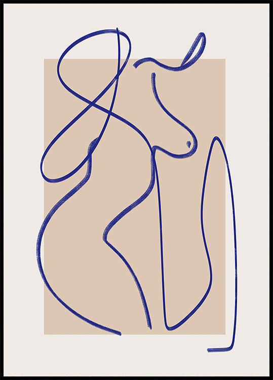 Abstract Blue Line Art 2 Poster