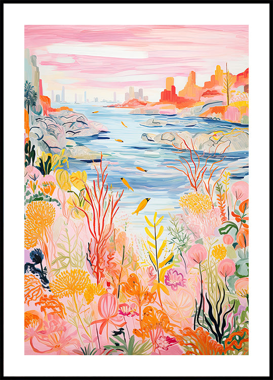 Colorful Coral Coast Poster