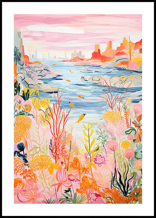 Colorful Coral Coast Poster