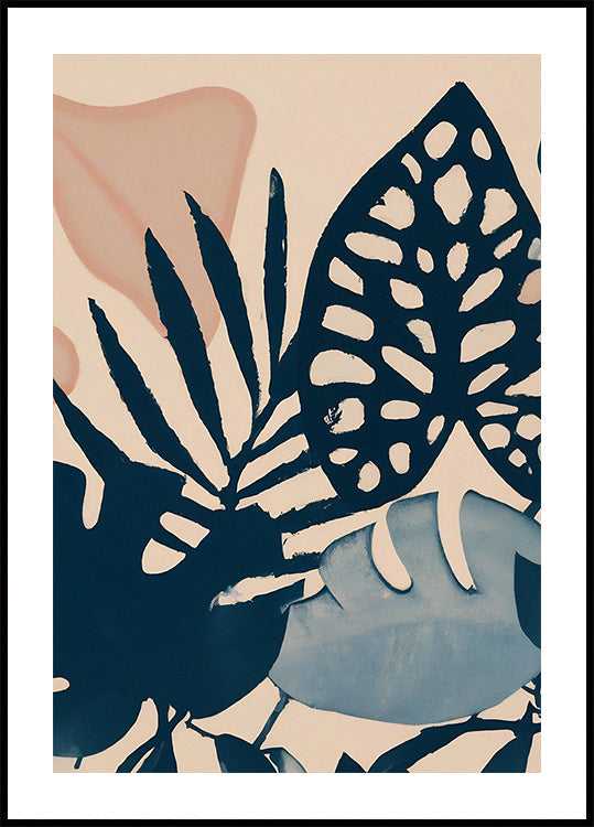 Powder Pink Leaves Poster