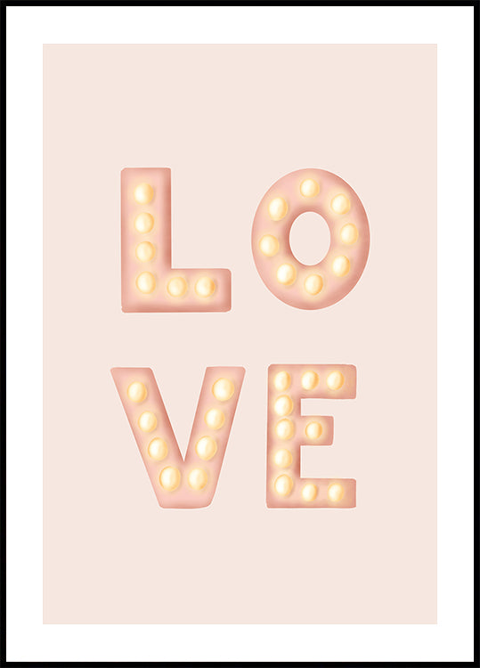 LOVE Light Letters Pink Poster