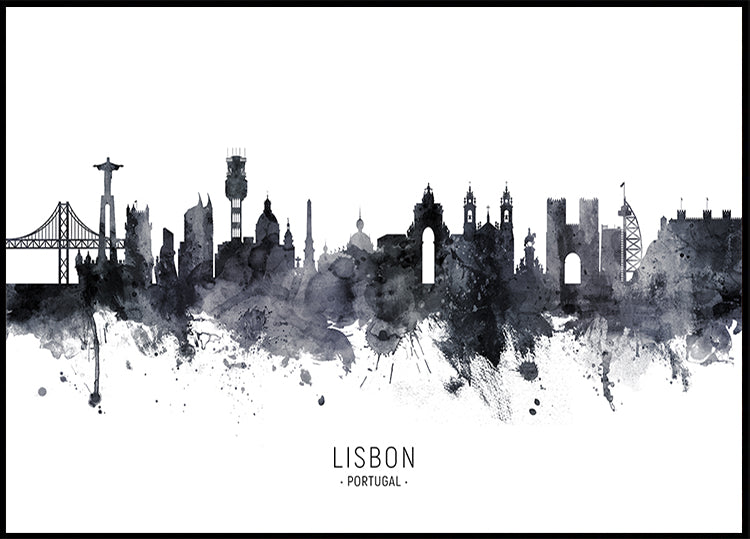 Lisbon Portugal Skyline Poster