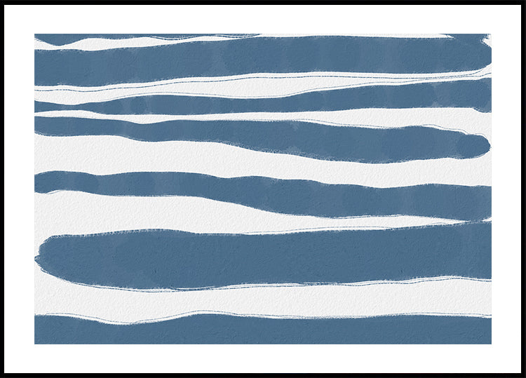 Blue Stripes, Nautical Abstract Pattern Poster