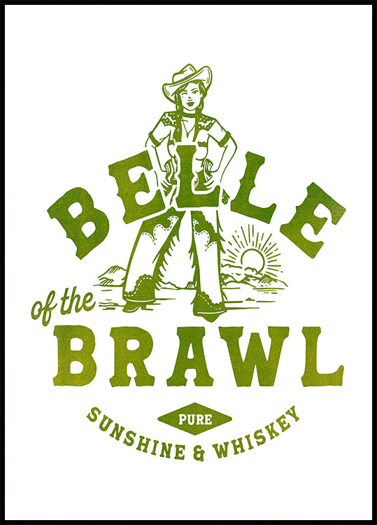 Belle Of The Brawl Cowgirl Wall Art Poster