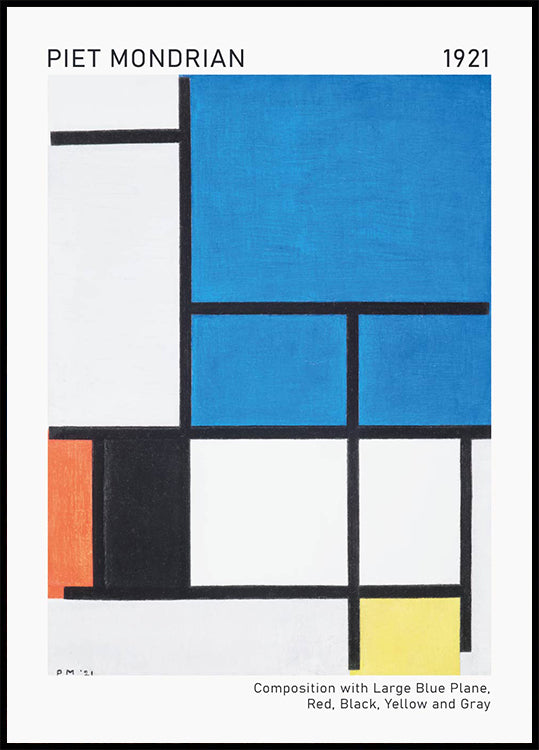 Composition With Large Blue Plane Poster