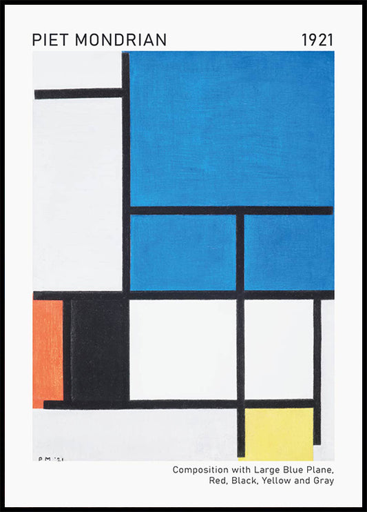 Composition With Large Blue Plane Poster