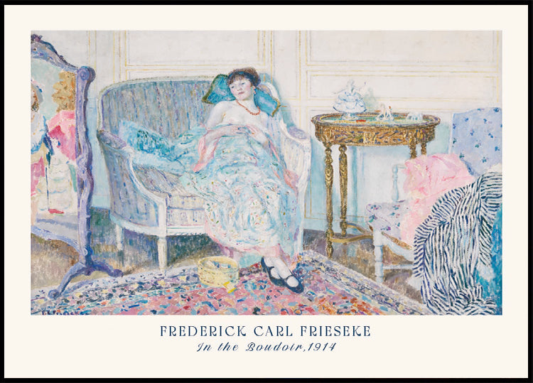 In the Boudoir Feminine Interior Impressionist, Frederick Carl Frieseke 1914 Poster