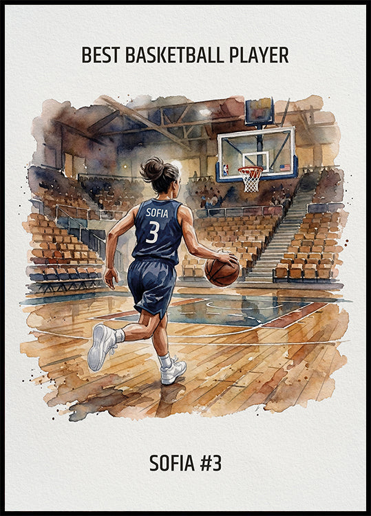 Youth Basketball Girl Personal Poster