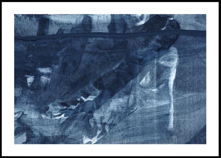 Blue Texture Flowing Vertical Lines Poster