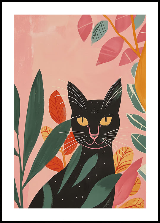 Black Cat in Jungle Poster