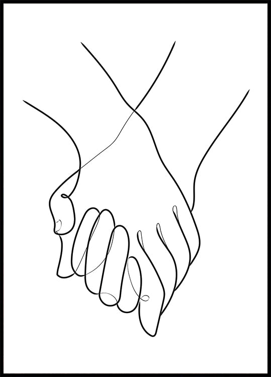 Holding Hands Lines Poster