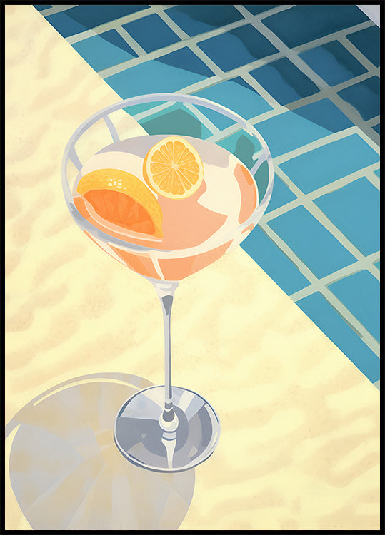 Poolside Citrus Cocktail, Summer Drink Poster