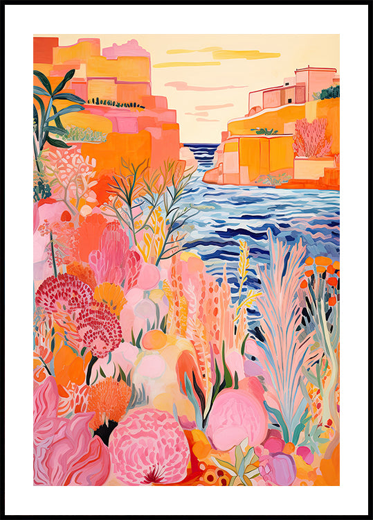 Colorful Canyon Garden and Sea Poster