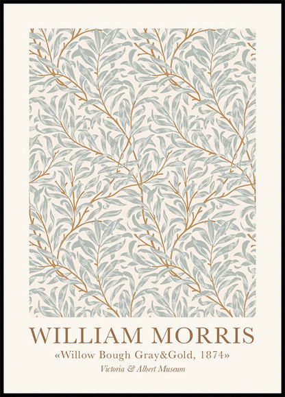 William Morris Willow Boug Gray & Gold Poster