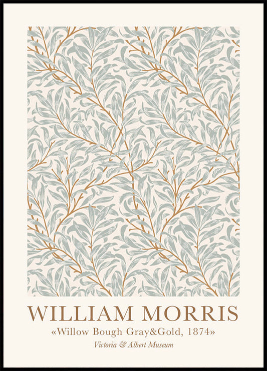 William Morris Willow Bough Gray & Gold Poster