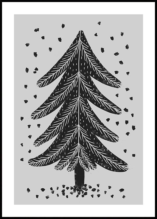 Monochrome Pinefall Poster