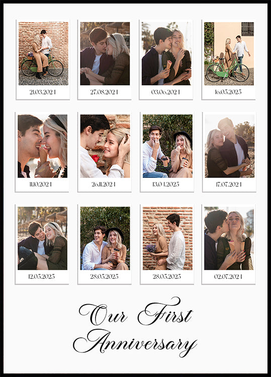 Couple Memories, Polaroid Style Photo Collage Poster