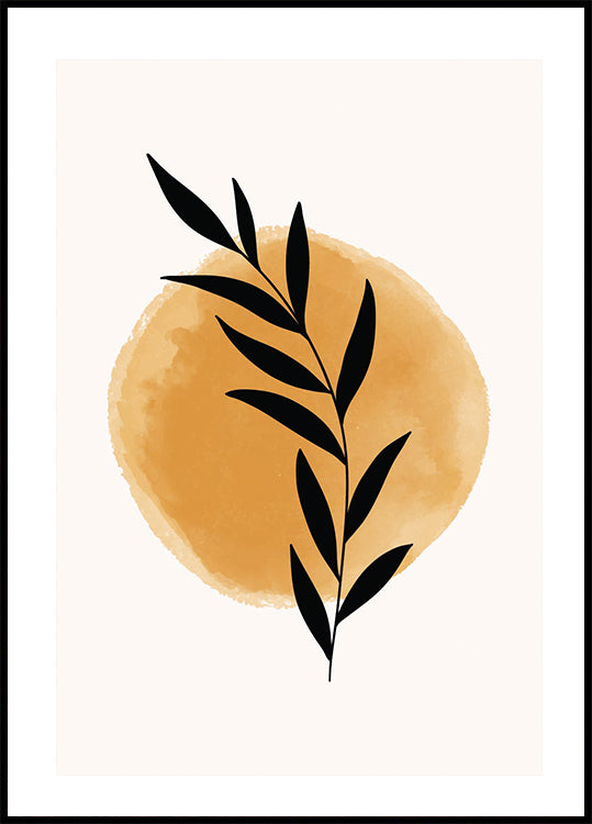 Sunrise Branch, Minimalist Botanical Sun Poster
