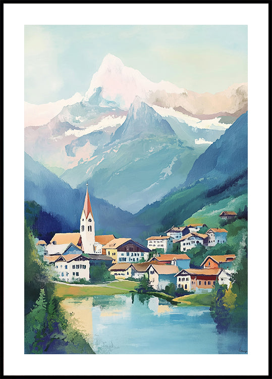 Grindelwald Switzerland Painting Poster