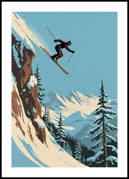 Skier Jumping Poster