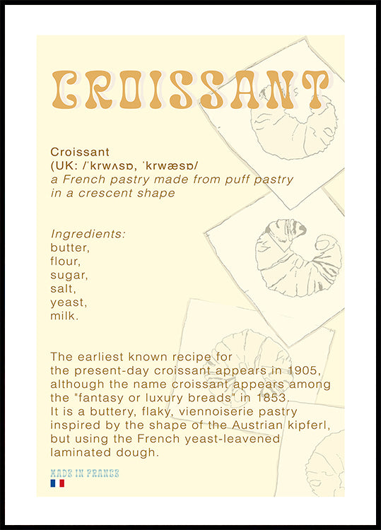 Croissant Coffee Poster