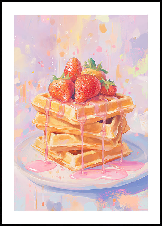 Strawberry on Waffles Poster